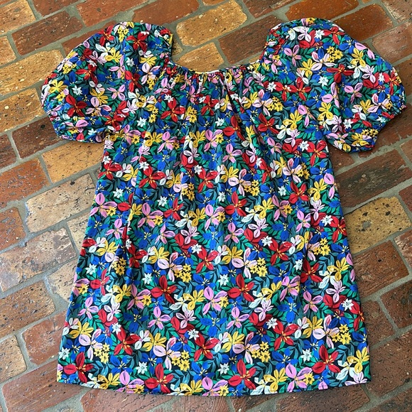 ELOQUII Elements Floral Print Tie-Back Puff Sleeve Dress sz 22/24 NWT - Picture 4 of 12